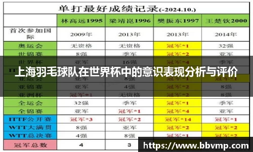 上海羽毛球队在世界杯中的意识表现分析与评价